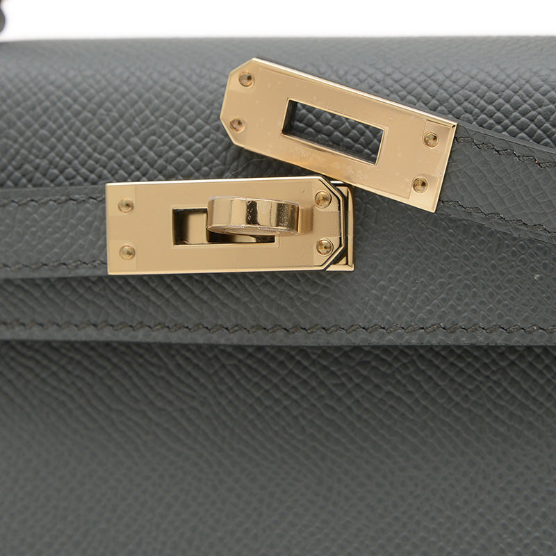 ケリー ミニ ドゥ 2 エプソン ヴェールアマンド シャンパンゴールド金具 K刻印 ハンドバッグ