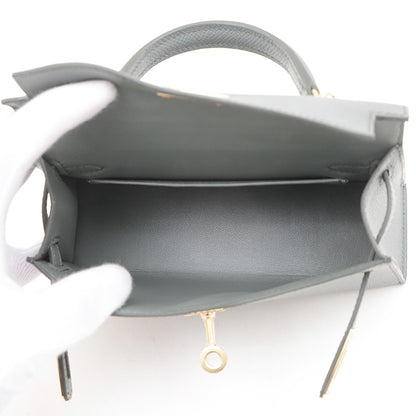 ケリー ミニ ドゥ 2 エプソン ヴェールアマンド シャンパンゴールド金具 K刻印 ハンドバッグ