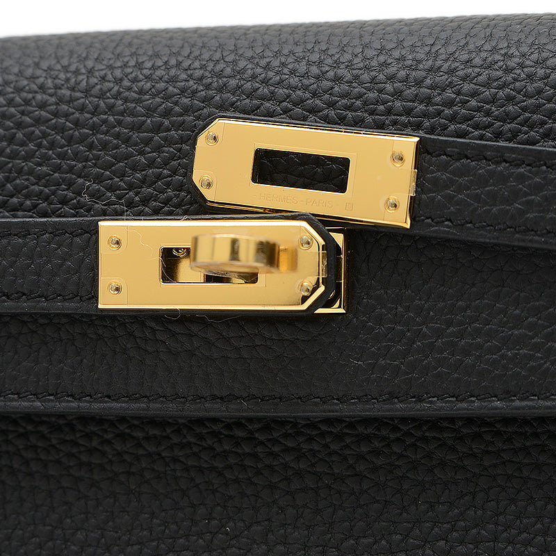 ケリー25 内縫い トゴ ブラック ゴールド金具 W刻印 ハンドバッグ