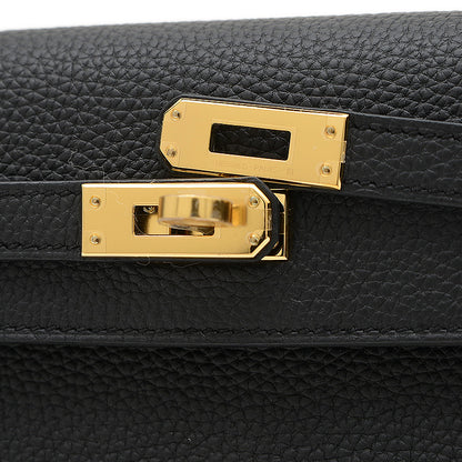 ケリー25 内縫い トゴ ブラック ゴールド金具 W刻印 ハンドバッグ
