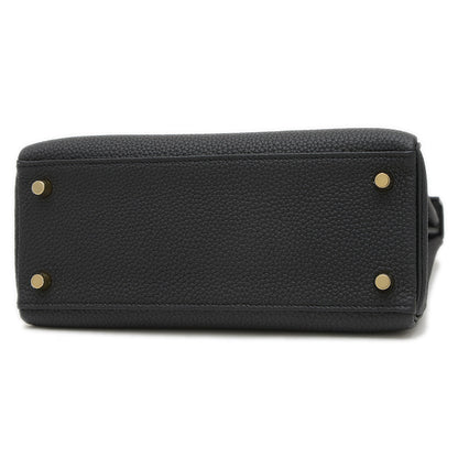 ケリー25 内縫い トゴ ブラック ゴールド金具 W刻印 ハンドバッグ