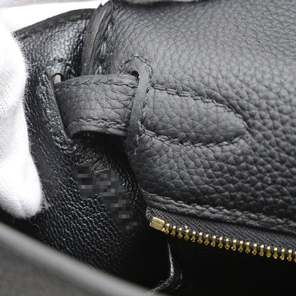 ケリー25 内縫い トゴ ブラック ゴールド金具 W刻印 ハンドバッグ