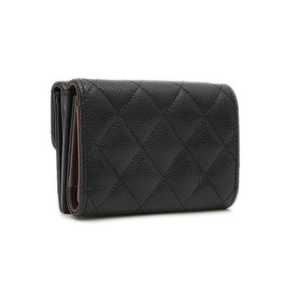 マトラッセ 三つ折り財布 キャビアスキン ブラック ゴールド金具 AP0230 三つ折り財布