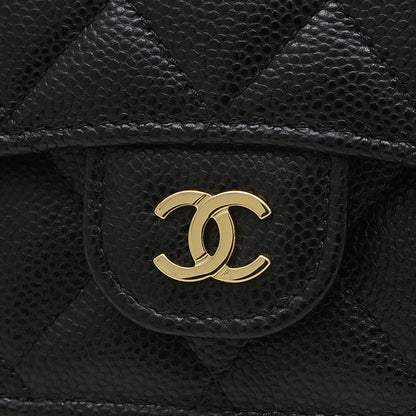 マトラッセ 三つ折り財布 キャビアスキン ブラック ゴールド金具 AP0230 三つ折り財布