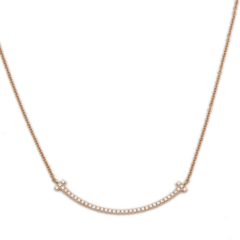 Tスマイル ネックレス スモール ダイヤ K18PG ネックレス