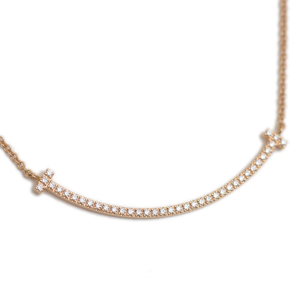 Tスマイル ネックレス スモール ダイヤ K18PG ネックレス