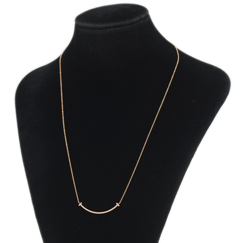 Tスマイル ネックレス スモール ダイヤ K18PG ネックレス