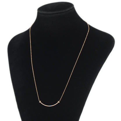 Tスマイル ネックレス スモール ダイヤ K18PG ネックレス