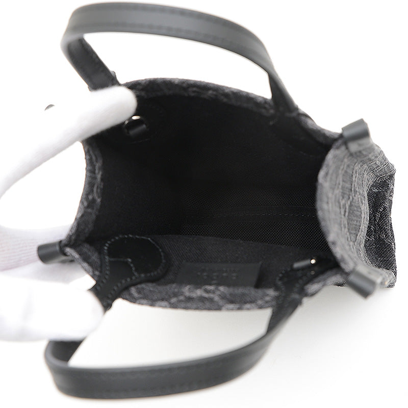 GGデニム 2WAYショルダーバッグ キャンバス/レザー ブラック 773730 ハンドバッグ