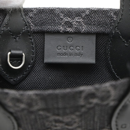 GGデニム 2WAYショルダーバッグ キャンバス/レザー ブラック 773730 ハンドバッグ