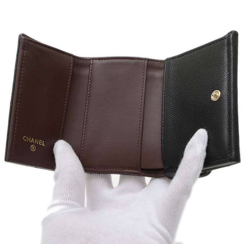 マトラッセ 三つ折り財布 キャビアスキン シルバー金具 AP0230 三つ折り財布