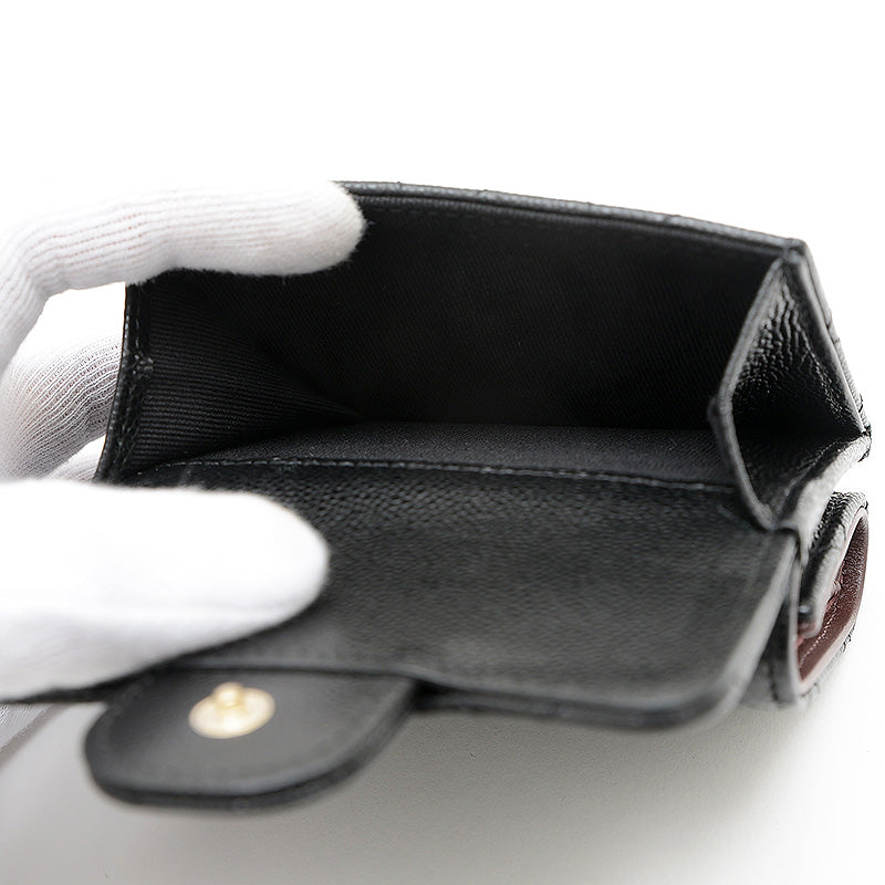 マトラッセ 三つ折り財布 キャビアスキン シルバー金具 AP0230 三つ折り財布