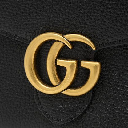 GGマーモント チェーンショルダーバッグ レザー ブラック 779777 アウトレット品 ショルダーバッグ