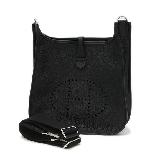 エブリン3 PM トリヨン ブラック シルバー金具 K刻印 ショルダーバッグ