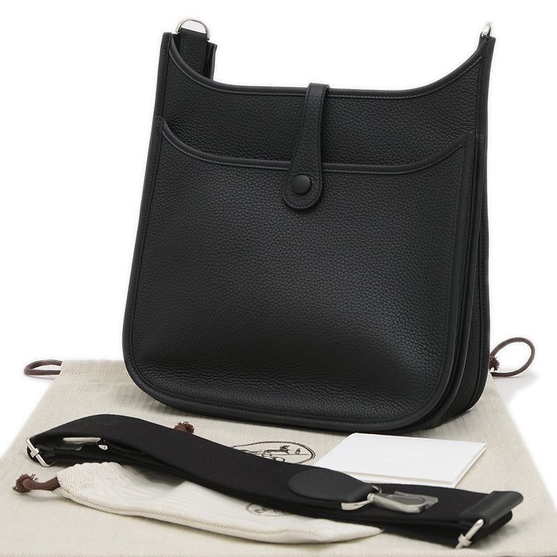 エブリン3 PM トリヨン ブラック シルバー金具 K刻印 ショルダーバッグ