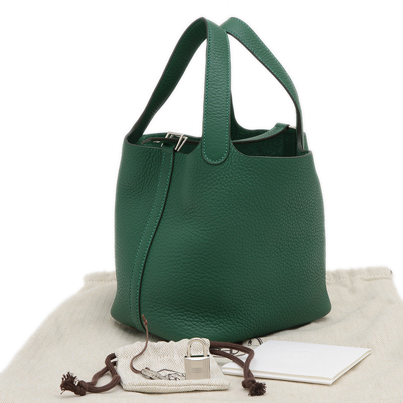 ピコタンロック PM 18 トリヨン ヴェールモワイヤン シルバー金具 K刻印 ハンドバッグ