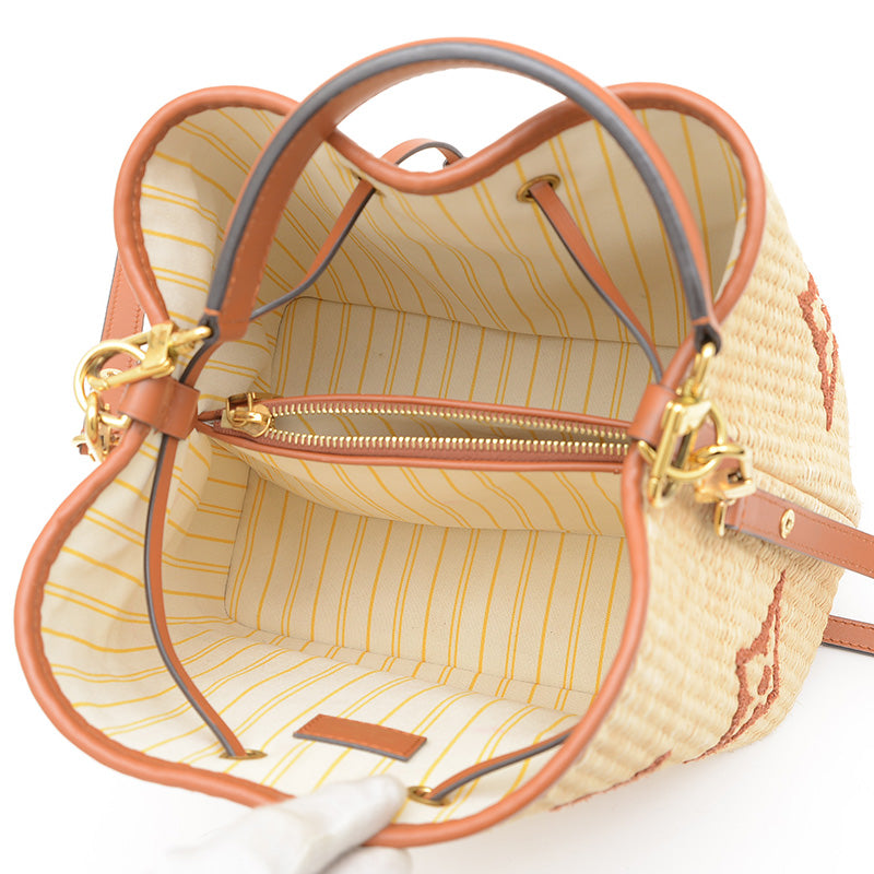 モノグラムジャイアント ネオノエ 2WAYバッグ ラフィア ナチュラル/ブラウン M57704 ハンドバッグ