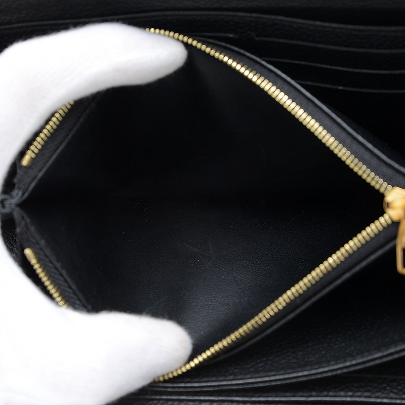 アンプラント ジッピーウォレット ステッチ ファスナー長財布 ブラック M64805 長財布