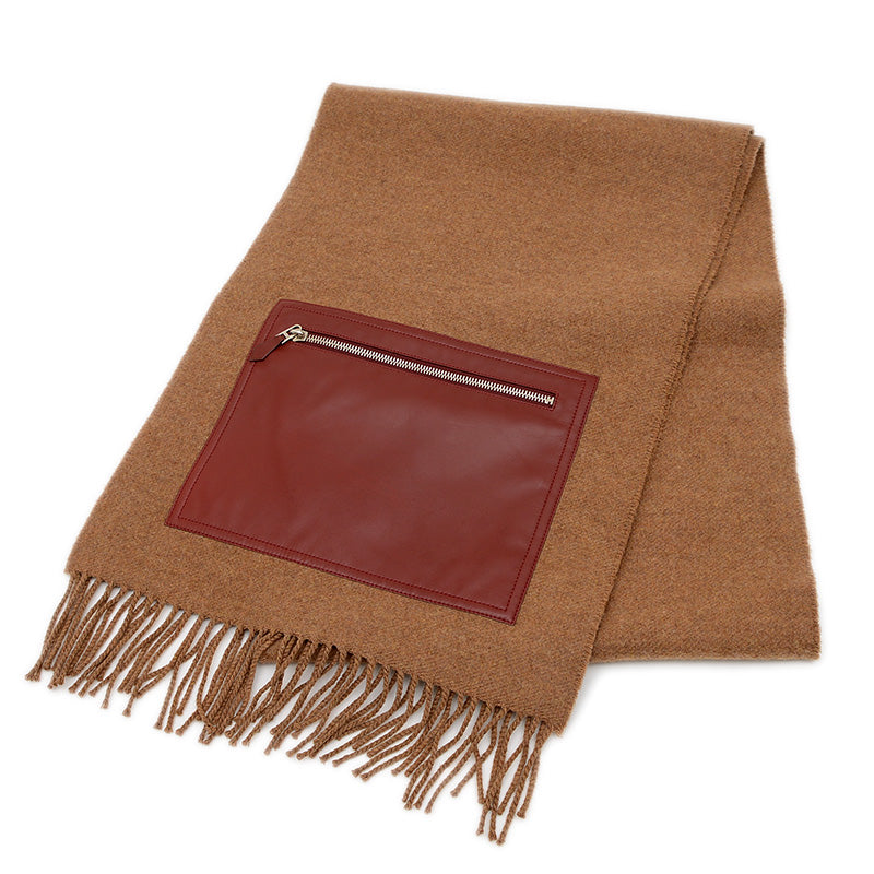 エシャルプ ポケット シルクイン 占星術 マフラー カシミヤ/シルク ブラウン マフラー