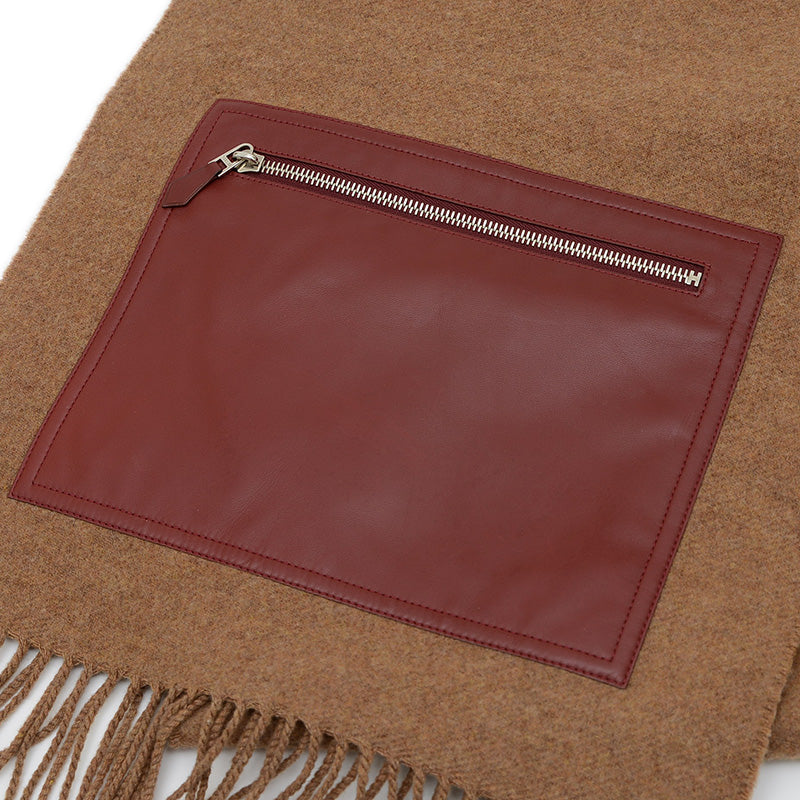 エシャルプ ポケット シルクイン 占星術 マフラー カシミヤ/シルク ブラウン マフラー