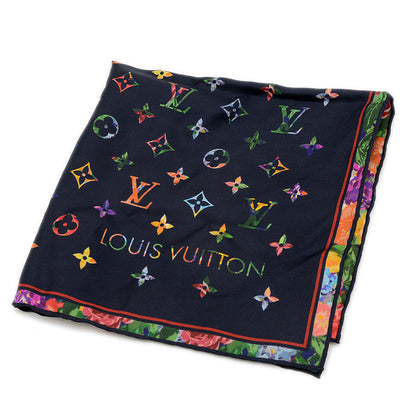 LVガーデン スカーフ シルク ブラック/マルチカラー M77995 スカーフ