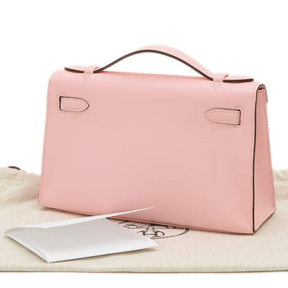 ポシェットケリー スイフト ローズサクラ シルバー金具 Z刻印 ハンドバッグ